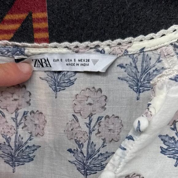 Zara Women's  Peasant Cottage Prairie Bohemian Hippie Small Lagenlook Maxi Dress - Picture 6 of 9